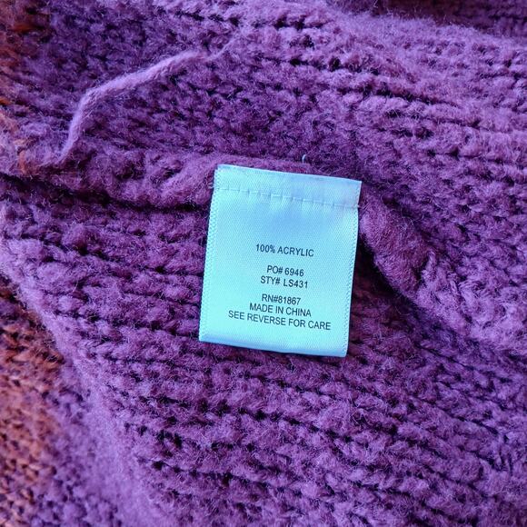 Olivia Sky Horizontal Ombre Colorblock Sweater 3X shawl collar pockets shrug - Picture 7 of 15